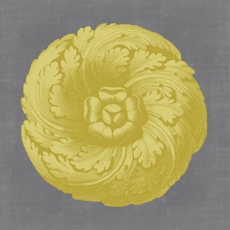 Gilded Rosette II by Vision Studio - Wrapped Canvas Art Prints, 122cm H x 122cm W