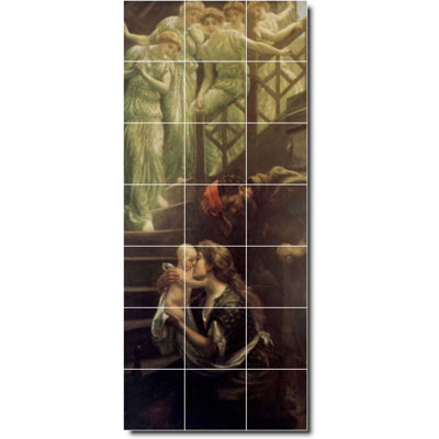 18" x 42" Ceramic Painting Decorative Mural Tile 6" x 6"