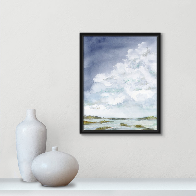 «Clouds Left Print» par Patti Bishop, Noir, H 15,5 po x l 12,5 po