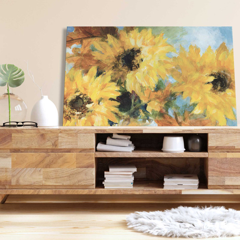 "Breezy Sunflowers (Horizontal)" par Lanie Loreth, reproduction sur toile, L 40 po x H 24 po