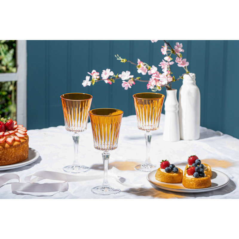Crystal Goblet, Yellow, 10 oz.