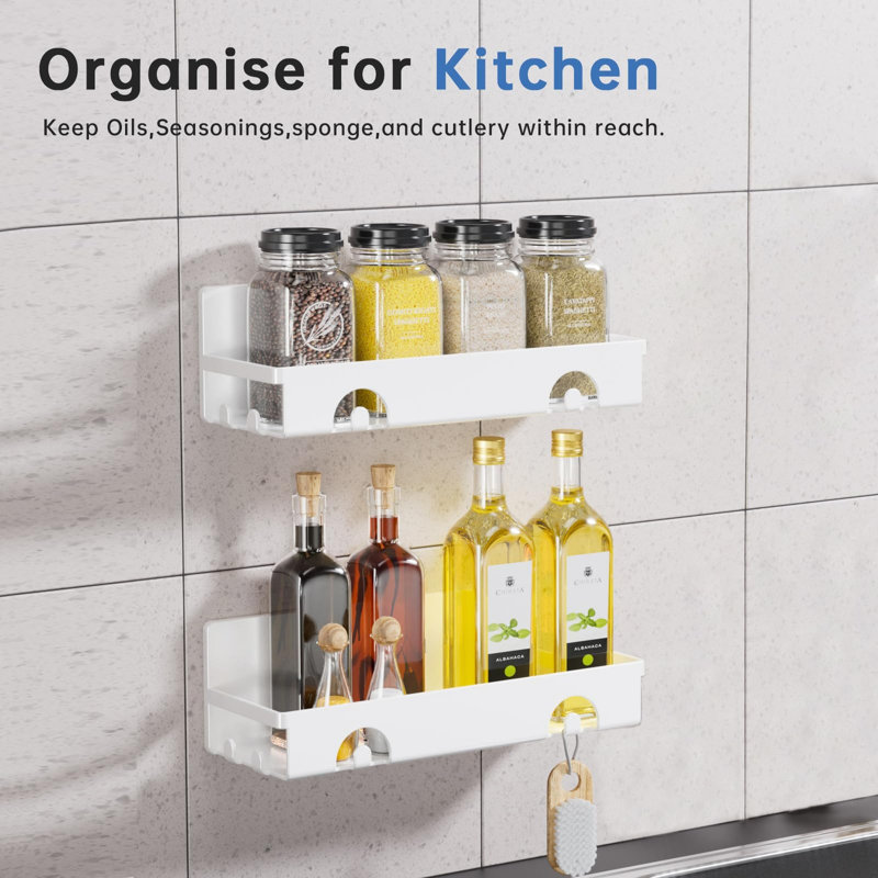 Wall Plastic Shower Caddy, White