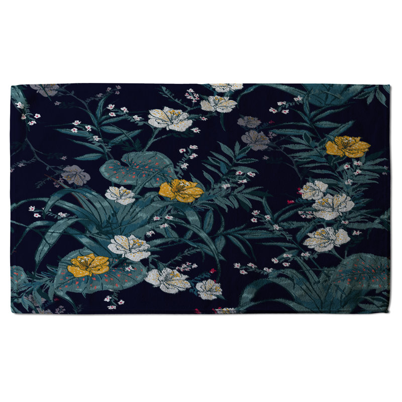 Cotton Floral Waffle Tea Towel Kitchen Towel