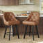 Swivel Upholstered Counter Stool with Solid Wood Frame-1607183135-1607183132
