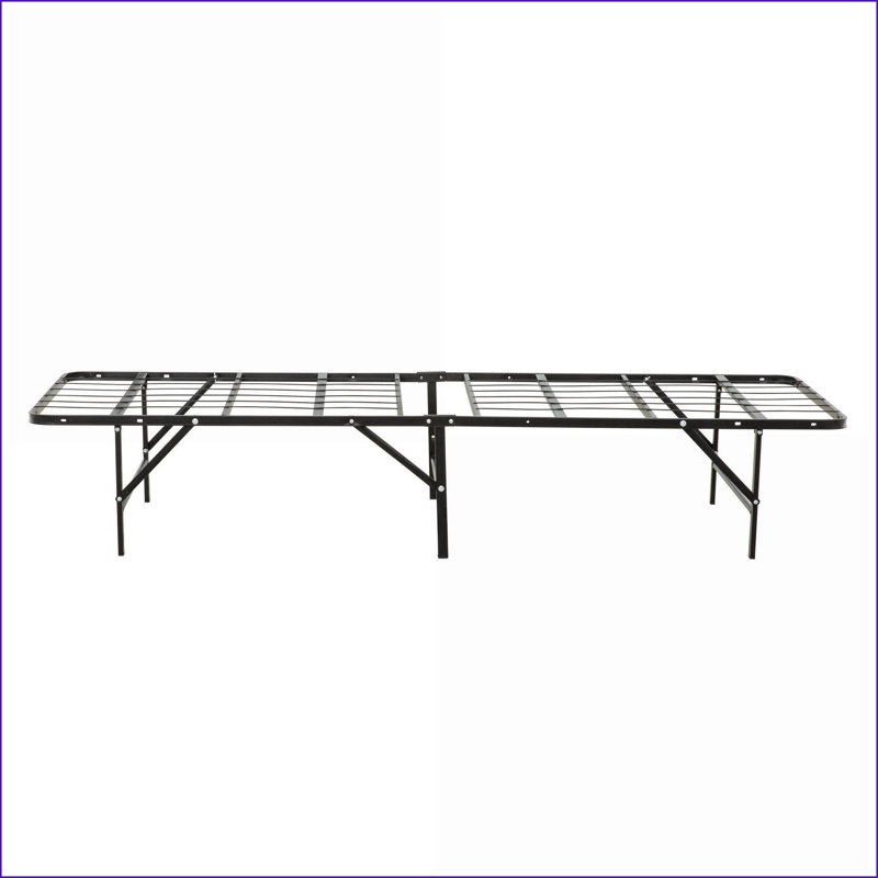 Cadre de lit plateforme simple en métal TG - aucun sommier requis, robuste avec rangement sous le lit, noir