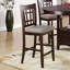 Hauteur de chaise avec siège rembourré beige, ensemble de 2
