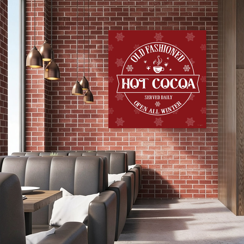 «Old Fashioned Hot Cocoa», art rétro rétro rustique, 48" H x 48" W
