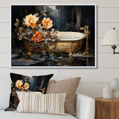 Baignoire en V doré - impressions sur toile