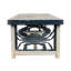 Ensemble de chalet style chalet en crabe / bleu marine: 1 table basse, 1 canapé, 2 tables de bout carrées