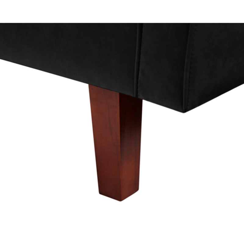 74.4'' Faux Leather Square Arm Sofa Bed, Faux Leather Black, 74.4" W x 29.13" H x 32.67" D