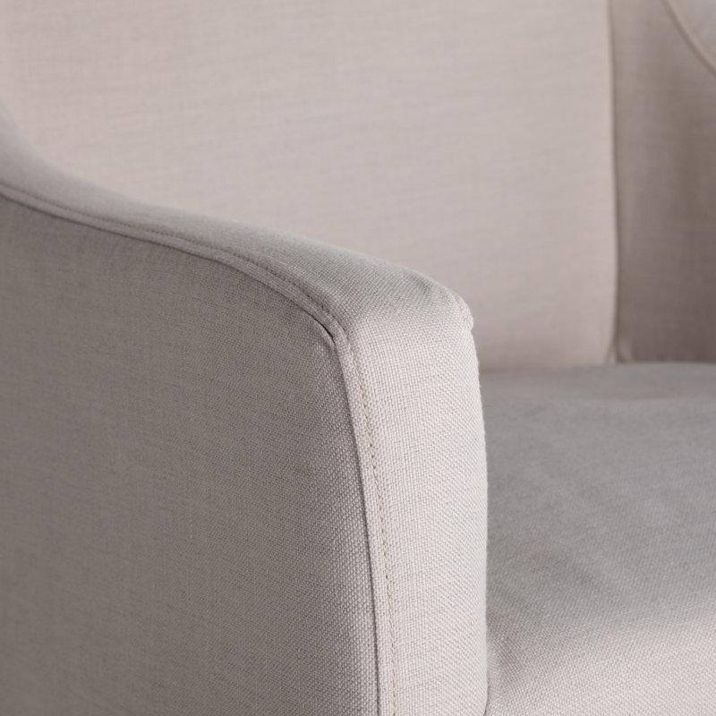 Kayla Fabric Arm Chair in Ivory Beige