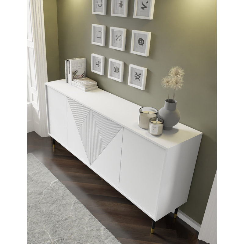 Baldemar 180 cm W Chest of Drawers, White