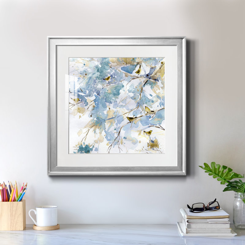 Topaz Spring II - peinture encadrée, Papier avec cadre argenté, H 22,5 po x l 22,5 po x P 1,5 po