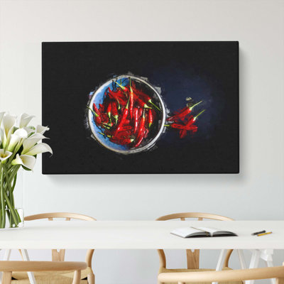 Red Chilli's In A Bowl In Abstract