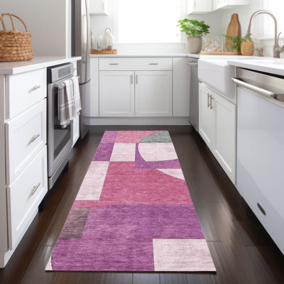 Machine Washable Indoor/Outdoor Cinead ACN1692 Blush Rug