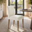 Ensemble de table de salle à manger pour 6 personnes avec table ronde unie et 6 chaises rembourrées en lin-133659325