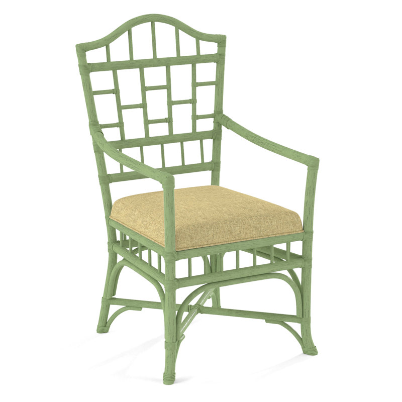 Chaise avec accoudoirs Chippendale, Céleri, Rayures perle; 0206-85