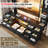96" Large Wall Unit Entertainment Center with 14 Fabric Drawers, Large TV Stand with Bookshelves for Living Room, Farmhouse TV Console with LED Lights & Charging Station-646282081