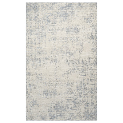Melby Ivory/Stone Blue Contemporary Abstract Indoor Area Rug