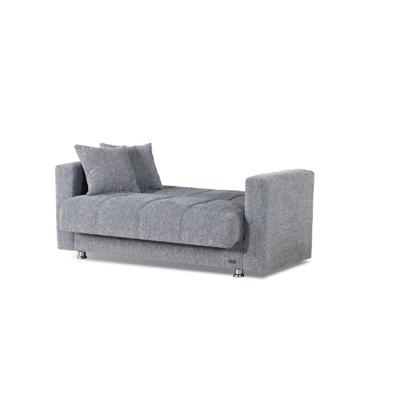 Rousselle 63" Chenille Square Arm Sofa Bed, Gray