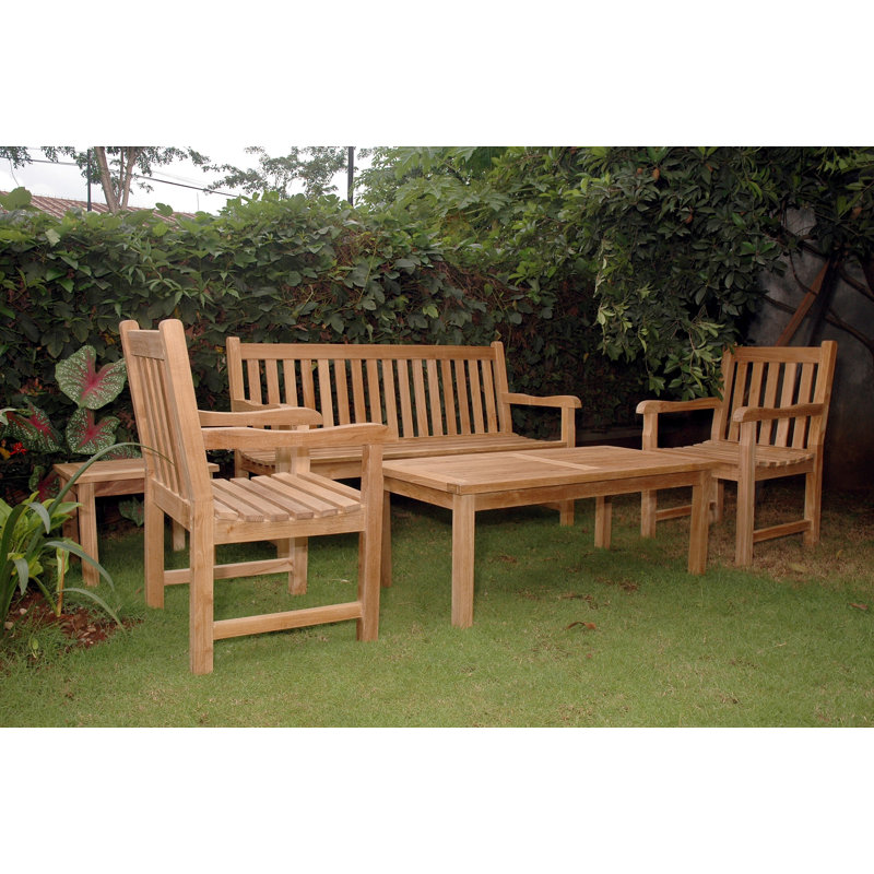 Dylana Outdoor 5 - Piece Teak Conversation Set