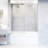 Houston 56-60" W x 66" H Double Sliding Frameless Tub Door with 3/8" Clear Glass-77317523