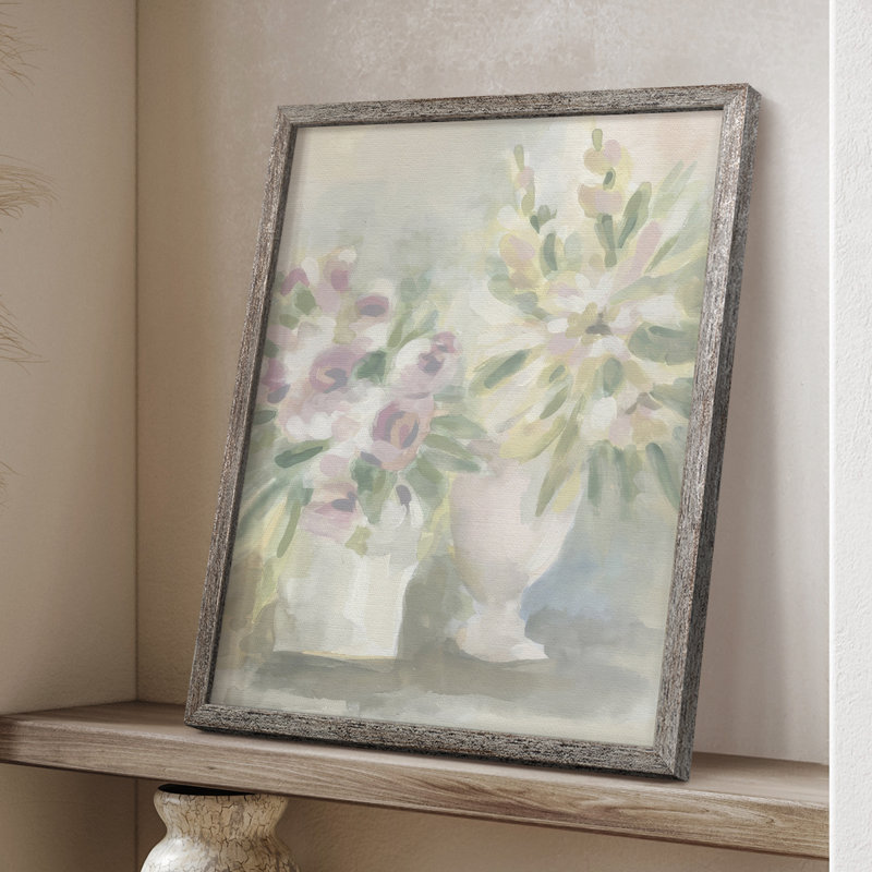 «Faded Floral Fresco II», reproduction encadrée - bois massif, H 30 po x l 24 po
