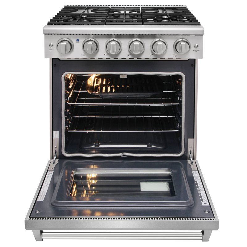 Kostch 30" Gas Range 4.55 Cu.ft. Freestanding Natural Gas Stove with 5 Burners, Stainless Steel, Natural Gas
