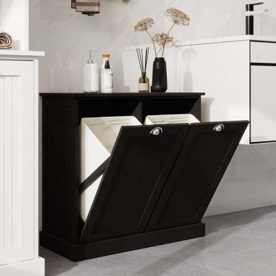 Armoire de trieur de linge inclinable à deux compartiments