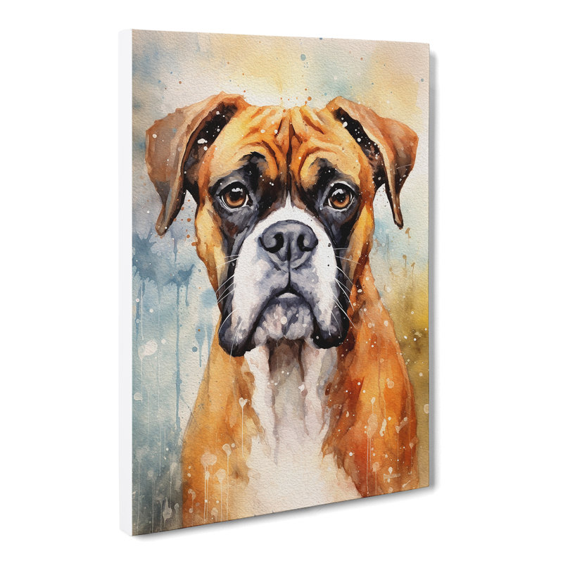 Boxer Dog Impressionism - Wrapped Canvas, 76cm H x 50cm W x 3cm D