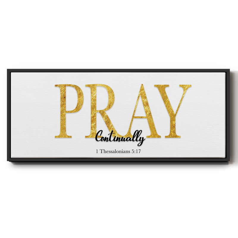 Pray Continually- Framed Canvas, 8" H x 20" W