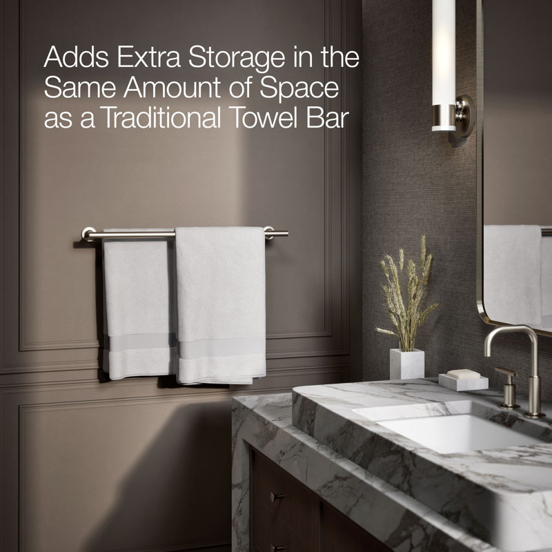 Purist® Double 24" Wall Mounted Towel Bar, Vibrant Brushed Nickel