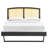 Sierra Cane and Wood Platform Bed with Angular Legs-1361104992-1361104994