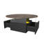 Alpena Round LED Coffee Table with 2 Drawers-1329082382