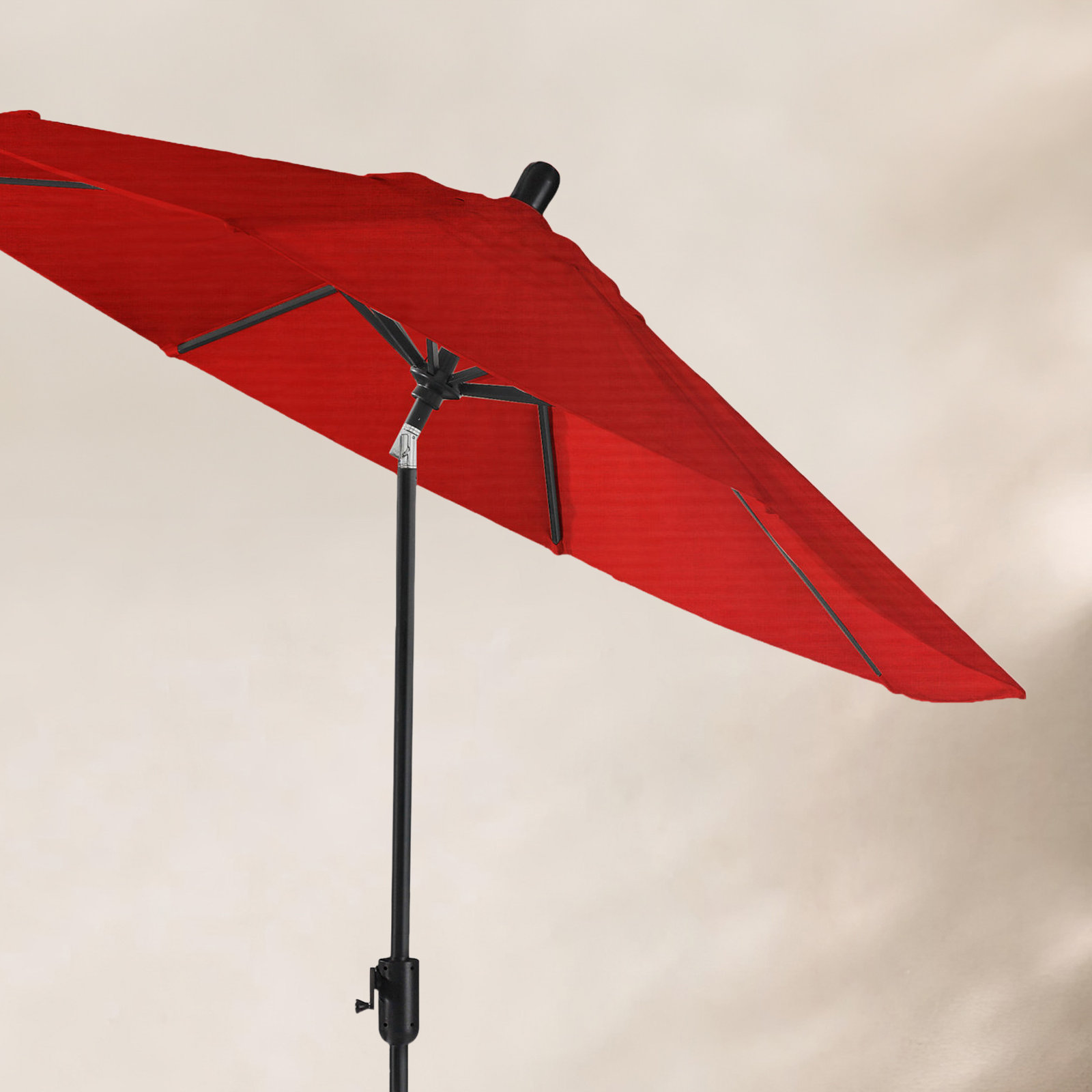 Natalie 8.7' Sunbrella® Market Umbrella, Black Sapphire, Canvas Jockey Red Sunbrella® Canvas