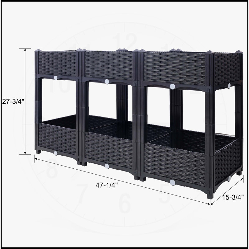 Jardinière surélevée pour jardinière - jardinière surélevée, Noir