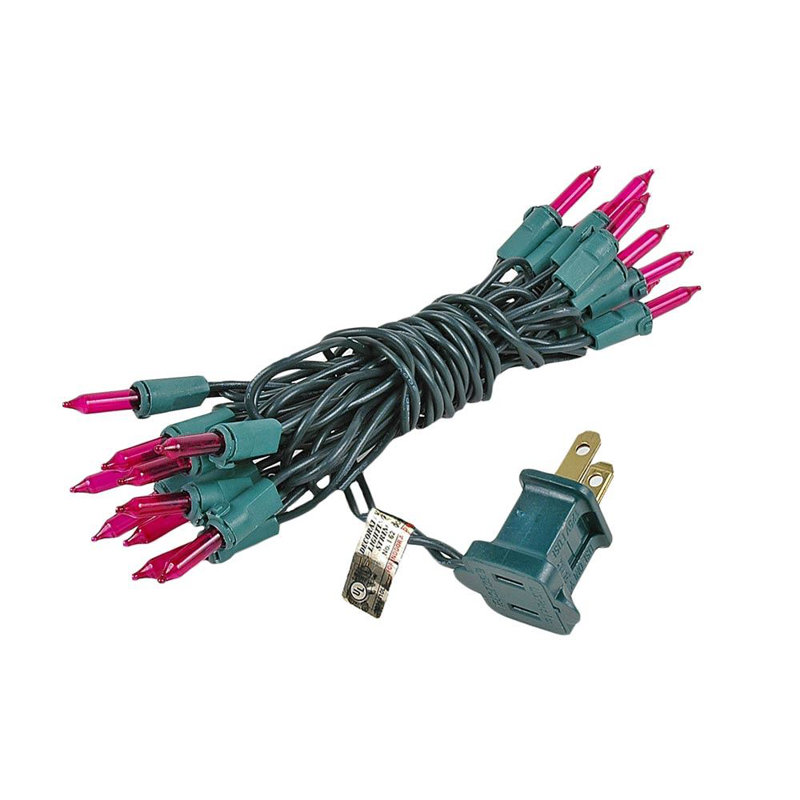 Mini-chaîne 20 ampoules pour l’extérieur 8,5' Pitman, Rose, vert