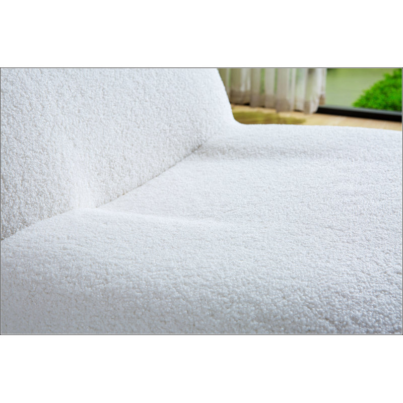 Chaise d'appoint pivotante rembourrée Ponteland, Velours blanc