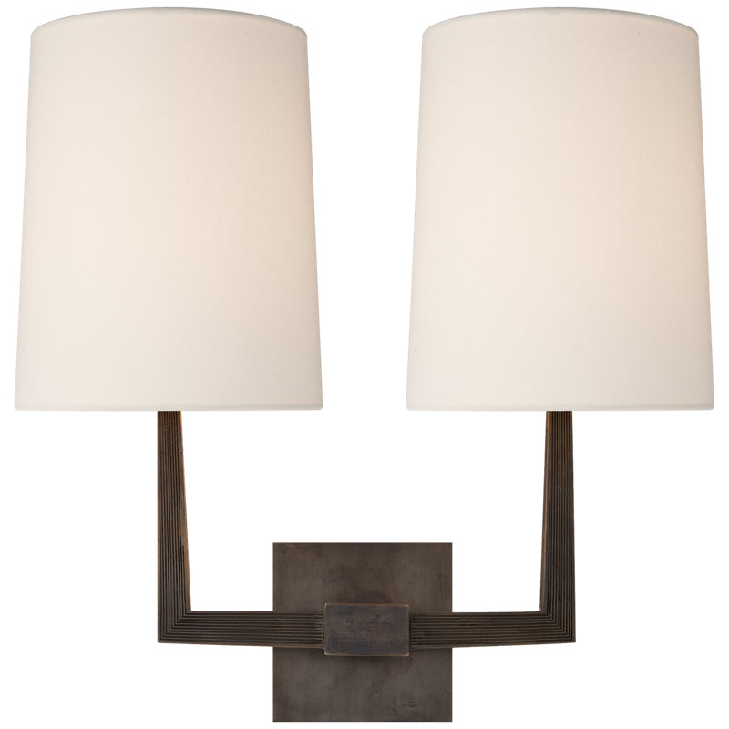 Barbara Barry Ojai Large Double Sconce, Bronze