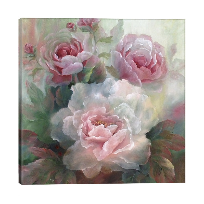 Roses III by Nan - Wrapped Canvas Painting, 93.98 cm H x 93.98 cm W x 3.175 cm D