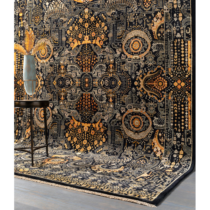 Empress Hand Knotted Wool Oriental Area Rug, Rectangle 9' x 13'