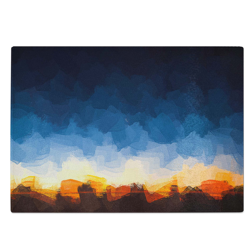 Glass Moon Above The Horizon in Abstract Chopping Board, 28.5 cm W x 20 cm L