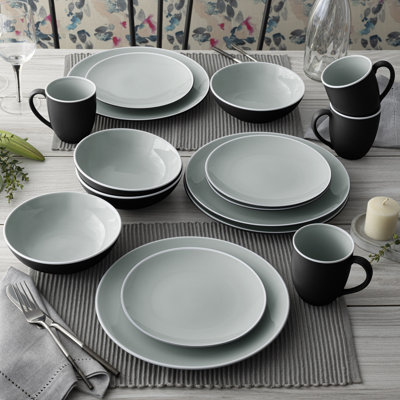 Noritake ColorTrio Coupe 16-Piece Dinnerware Set, Service for 4