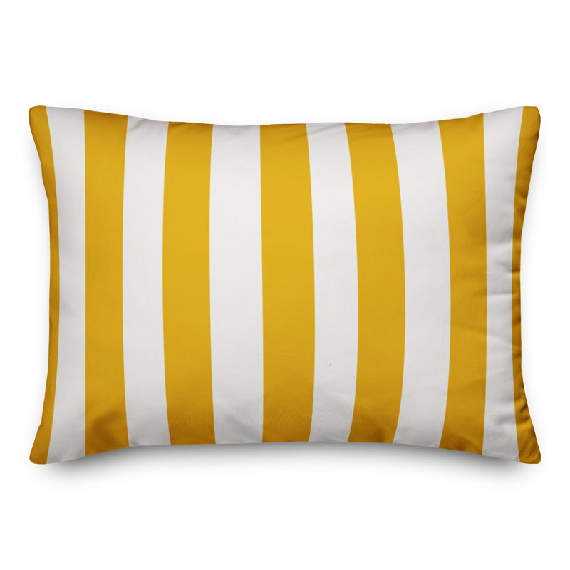  Coussin à rayures, Jaune / blanc