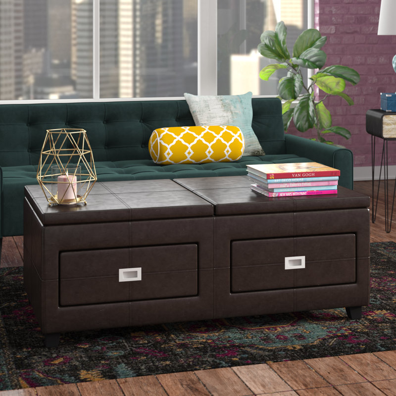Lift Top Four Leg Coffee Table with Storage