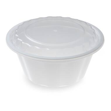 Restaurantware 16-oz Asporto Microwavable To-Go Container - PP Black Round Food Container with Clear Plastic Lid: Perfect for