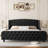 Upholstered Queen Bed Frame, Platform Bed Frame Wing back Headboard & Footboard, Button Tufted, No Box Spring Needed/Easy Assembly