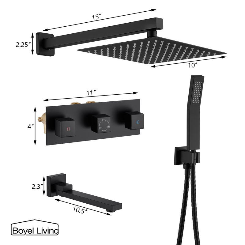 Robinet de baignoire et de douche réglable avec valve brute