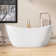 Vastwild 51'' Acrylic White Freestanding Bathtub Double Slipper Soaking Tub with Overflow Oval Shape