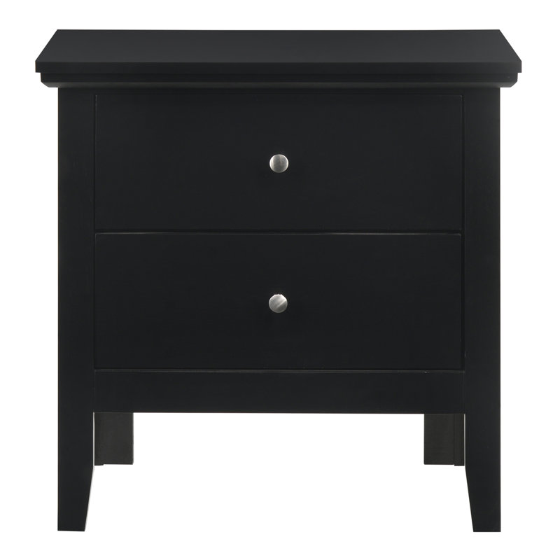 Table de chevet transitionnelle chic et fonctionnelle pour le décor de chambre à coucher, Noir